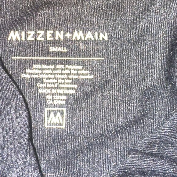 Mizzen Main Shirt Mens Small Black Henley Pullover Long Sleeve Stretch Roll Up - Picture 2 of 3